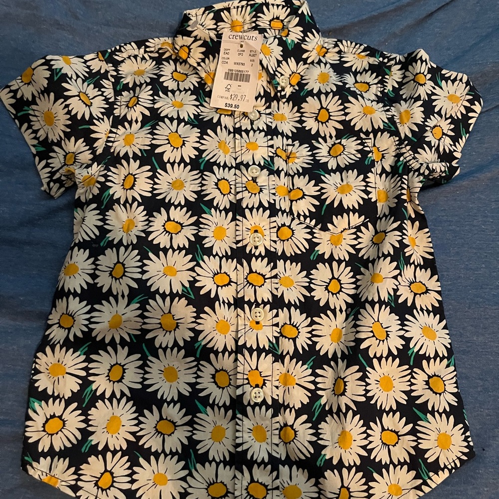 Crewcuts Boys floral size 2 button up shirt - NWT